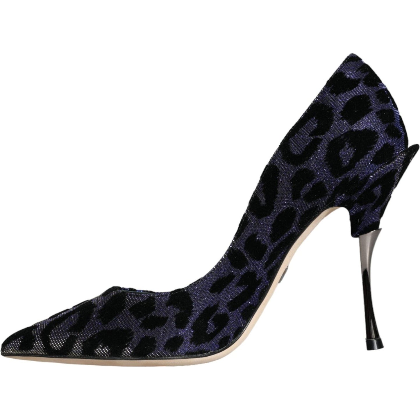 Dolce & Gabbana Dark Blue Leopard Lurex Heels Pumps Shoes