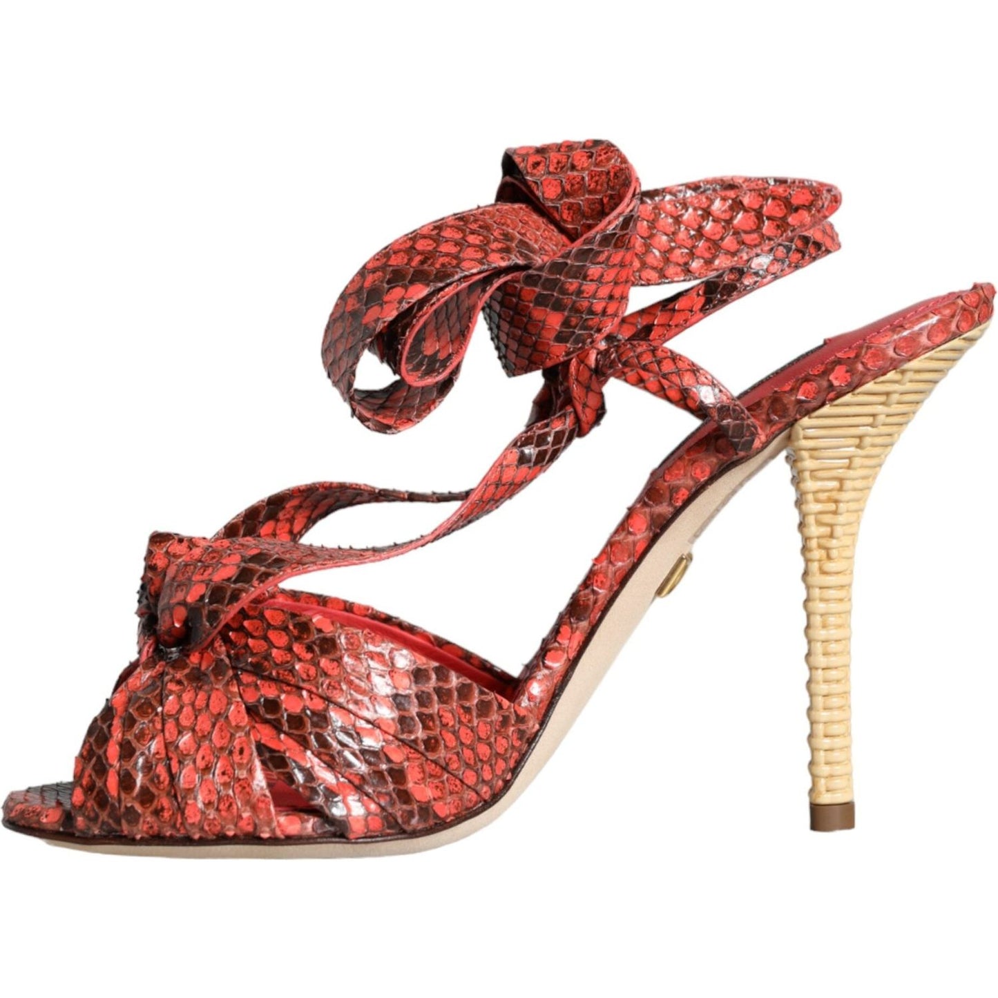 Dolce & Gabbana Coral Exotic Leather Heels Sandals Shoes Dolce & Gabbana