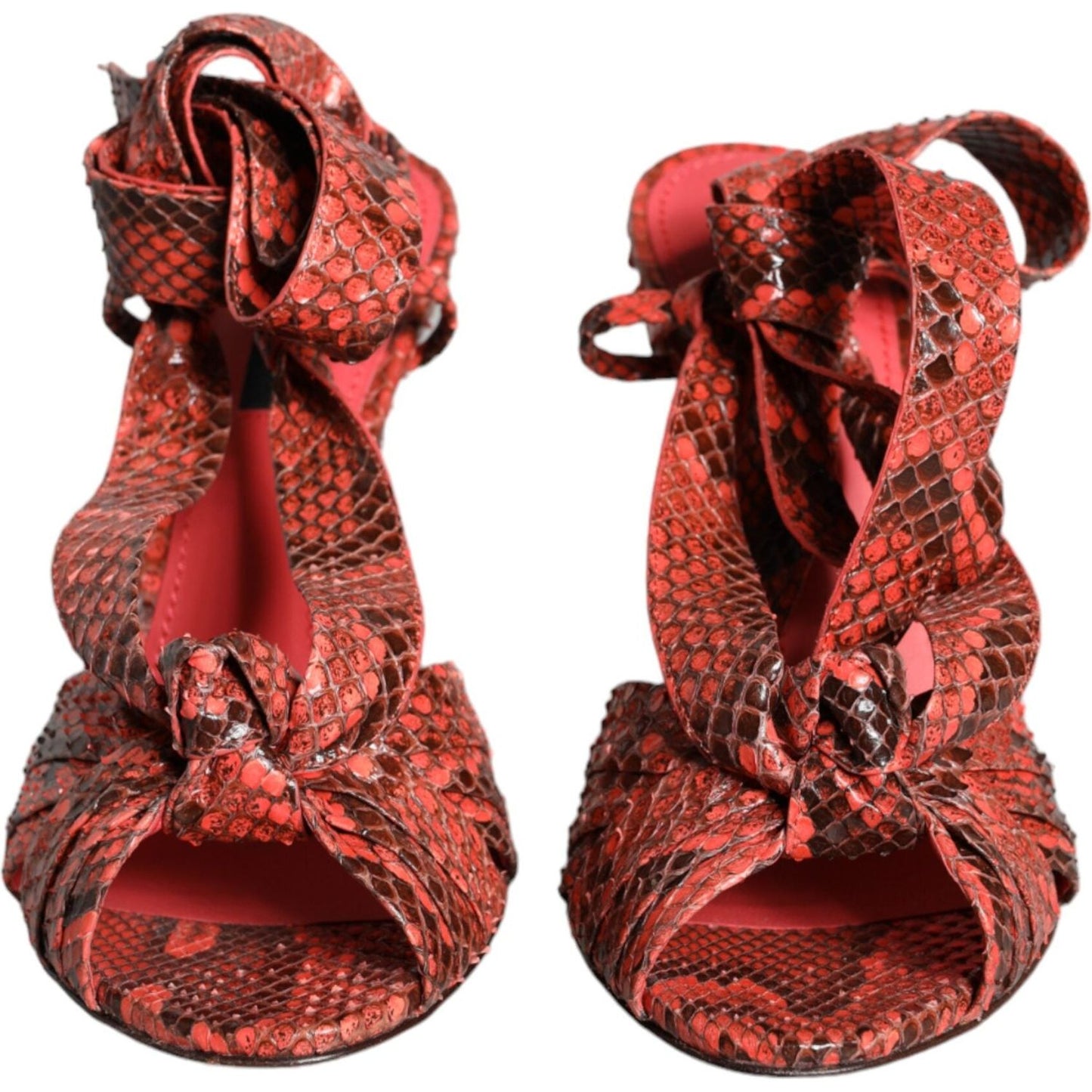 Dolce & Gabbana Coral Exotic Leather Heels Sandals Shoes