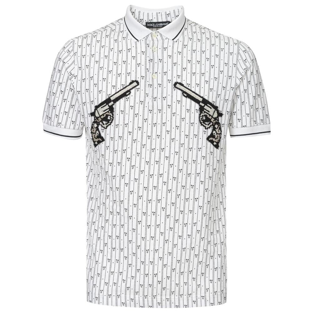 Dolce & Gabbana White Cotton Polo Shirt Dolce & Gabbana