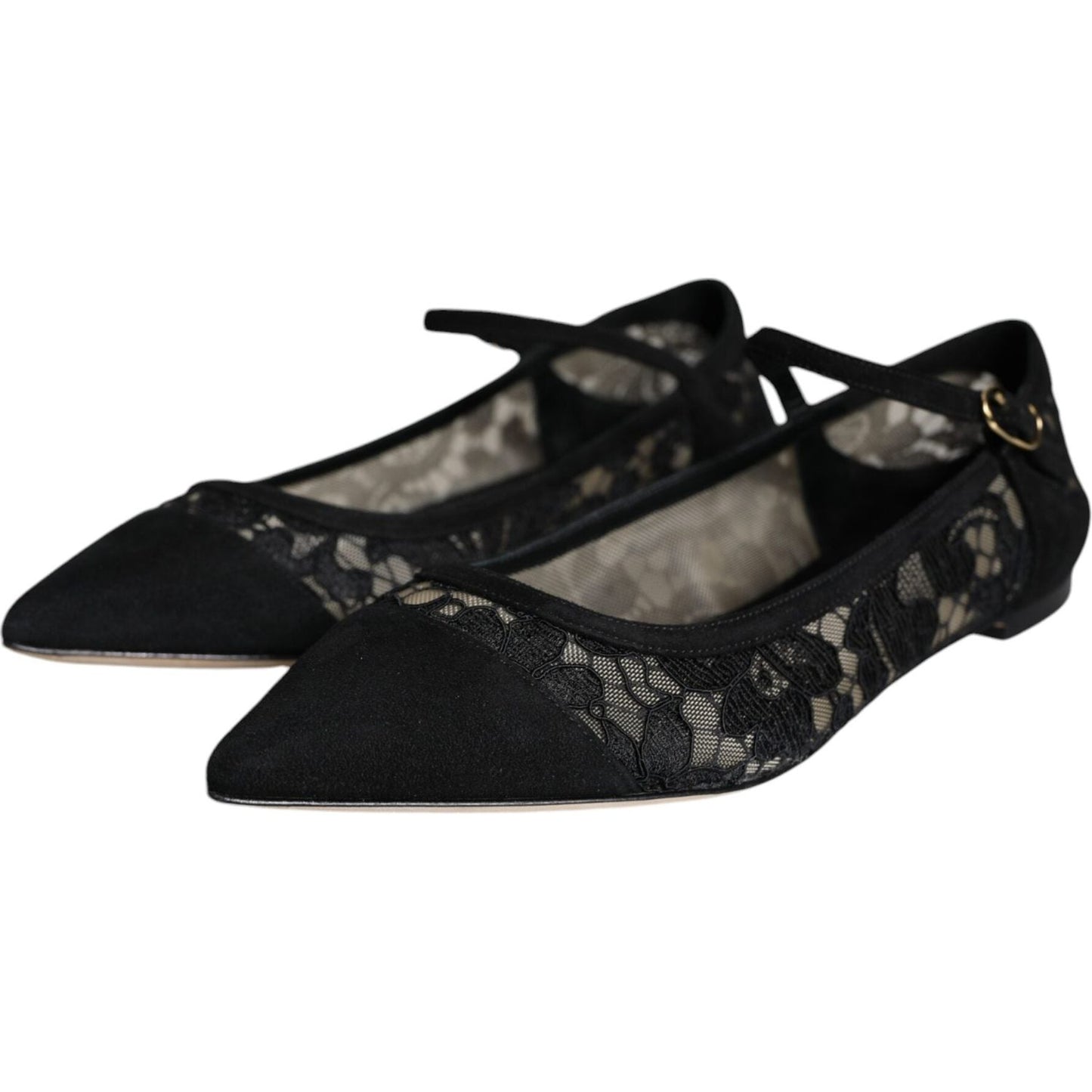 Dolce & Gabbana Black Taormina Lace Bellucci Flats Shoes Dolce & Gabbana