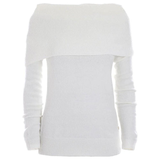 Yes Zee White Viscose Sweater Yes Zee