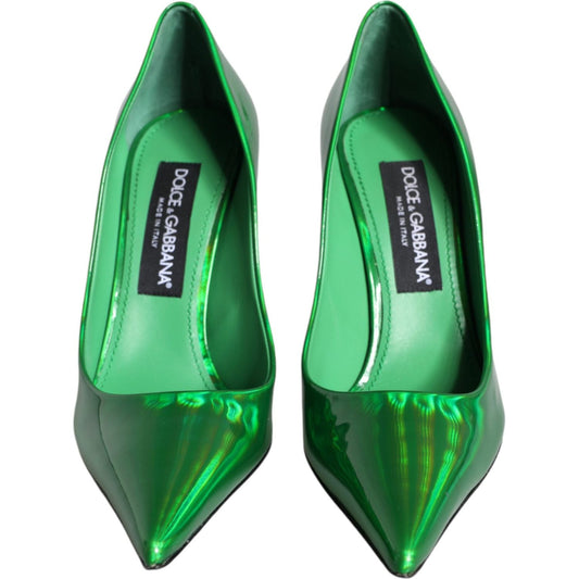 Dolce & Gabbana Green Patent Leather High Heels Pumps Shoes Dolce & Gabbana