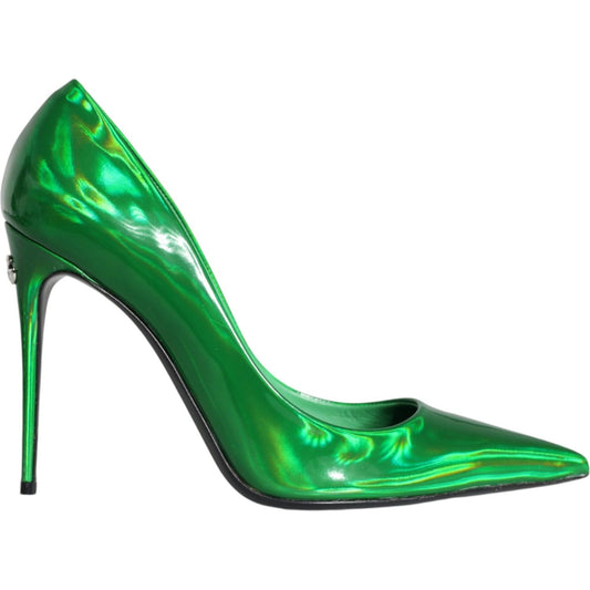 Dolce & Gabbana Green Patent Leather High Heels Pumps Shoes Dolce & Gabbana