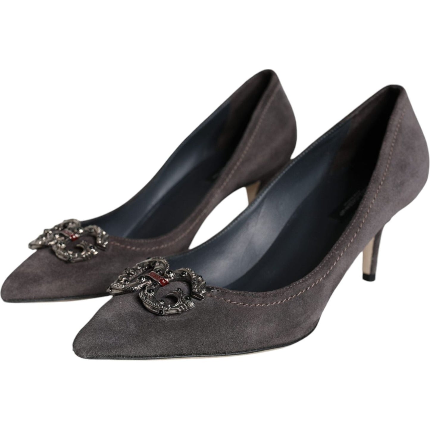 Dolce & Gabbana Gray Amore Suede Bellucci Heels Pumps Shoes Dolce & Gabbana