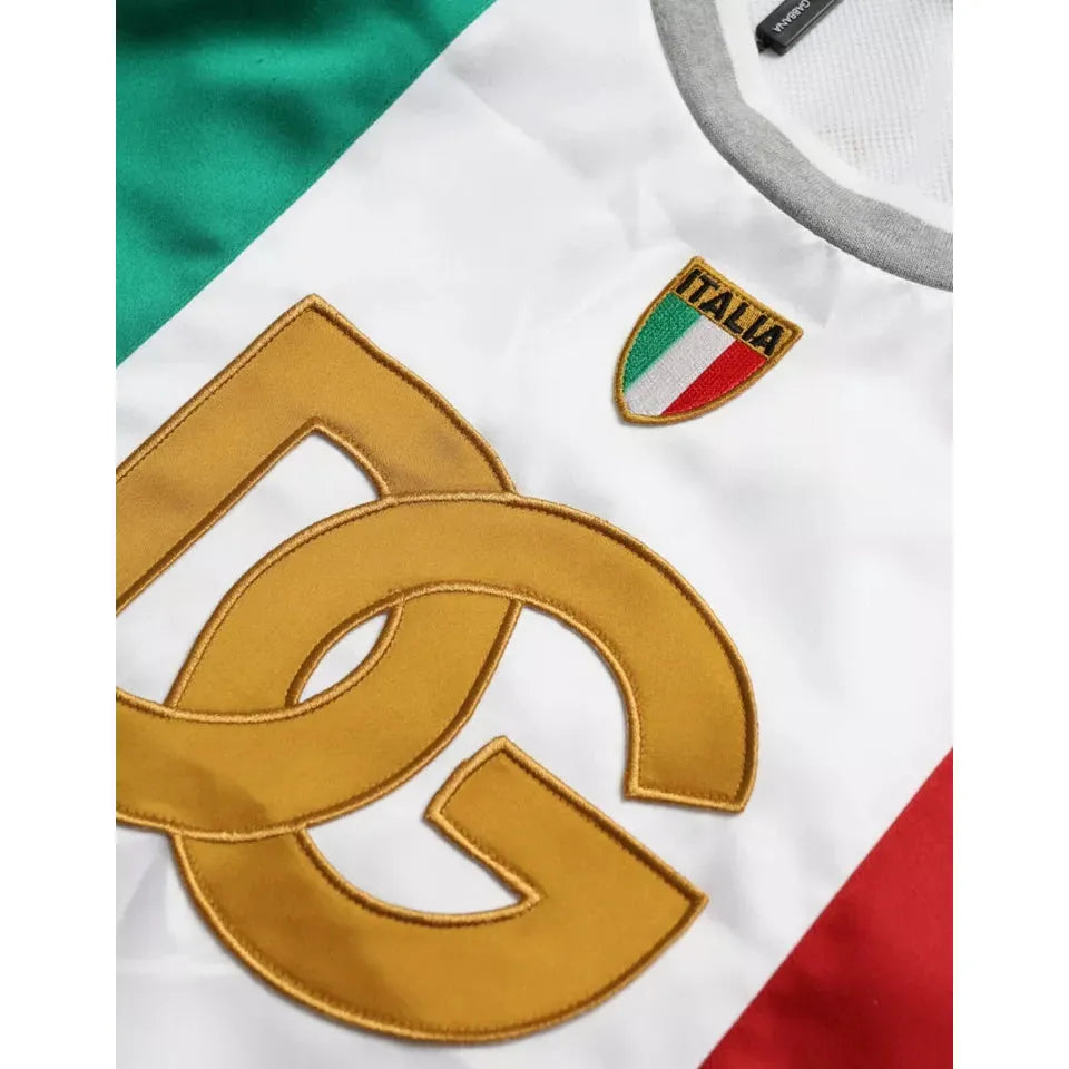 Dolce & Gabbana White Green Sleeveless Top Italian Flag Basket T-shirt Dolce & Gabbana