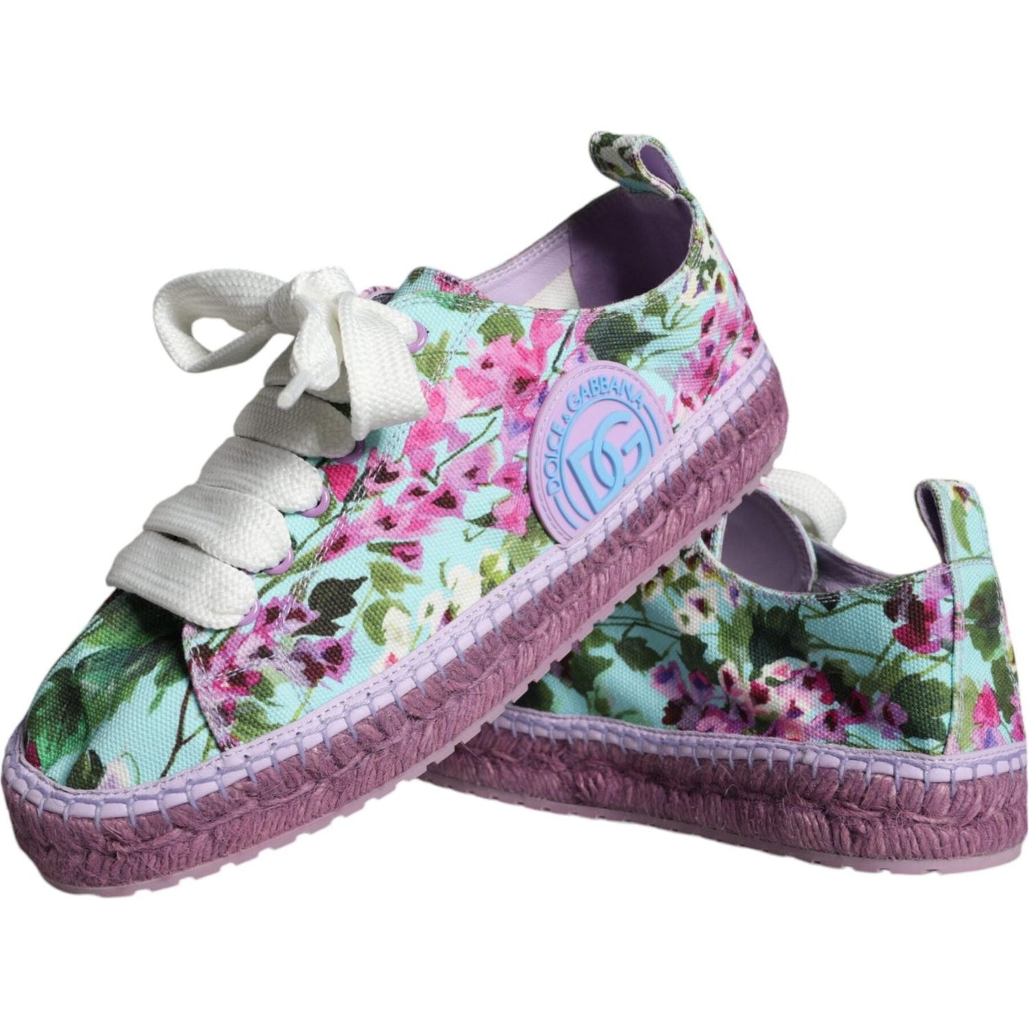 Dolce & Gabbana Multicolor Canvas Floral Espadrilles Sneakers Shoes Dolce & Gabbana