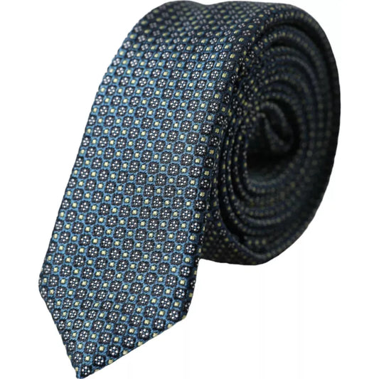 Dolce & Gabbana Green Patterned 100% Silk Adjustable Men Tie Dolce & Gabbana