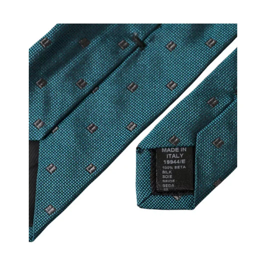 Dolce & Gabbana Green Patterned Silk Adjustable Men Tie Dolce & Gabbana