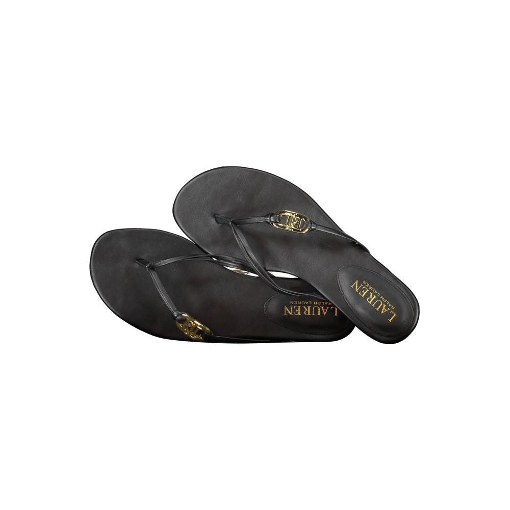 Ralph Lauren Black Leather Sandal Ralph Lauren