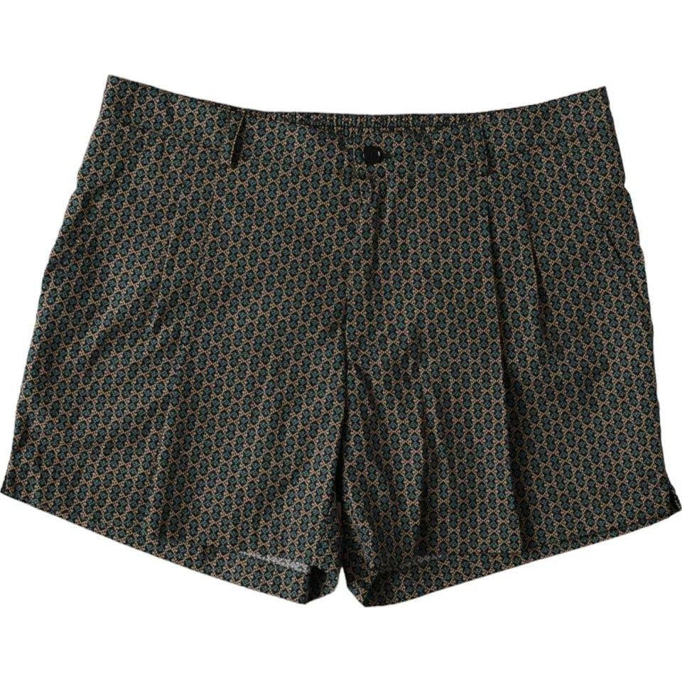 Dolce & Gabbana Brown Patterned Beachwear Swim Shorts Swimwear Dolce & Gabbana