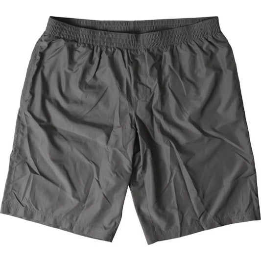 Dolce & Gabbana Dark Gray Polyester Beachwear Shorts Swimwear Men Dolce & Gabbana