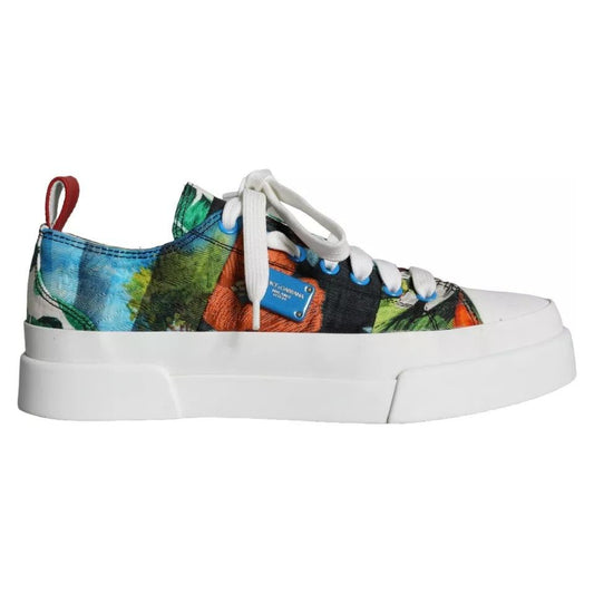 Dolce & Gabbana Multicolor Patchwork Low Top Sneakers Shoes Dolce & Gabbana