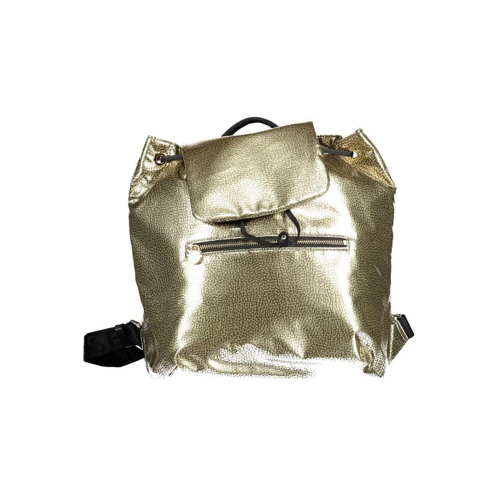 Borbonese Gold Polyester Backpack Borbonese