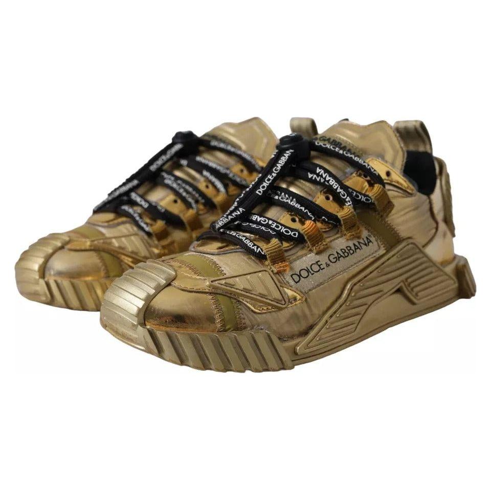 Dolce & Gabbana Metallic Gold NS1 Low Top Sneakers Shoes Dolce & Gabbana