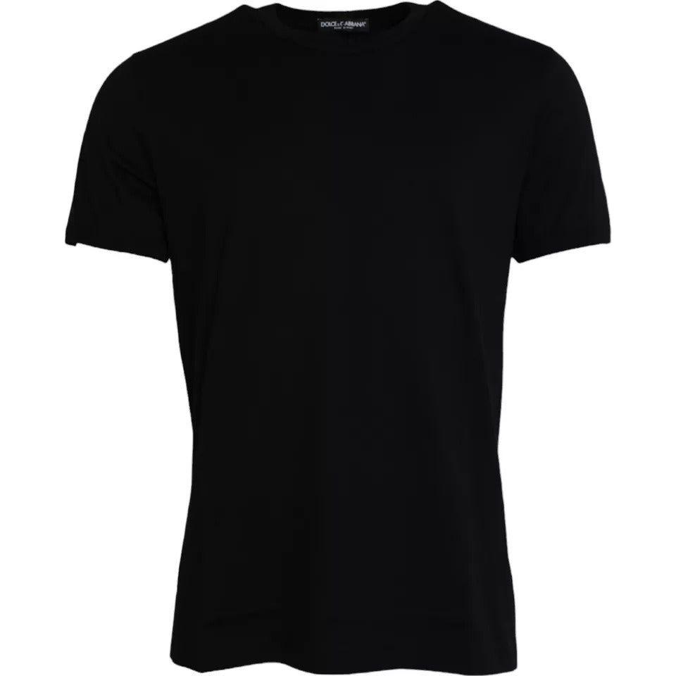 Dolce & Gabbana Black Cotton Round Neck Short Sleeves T-shirt Dolce & Gabbana