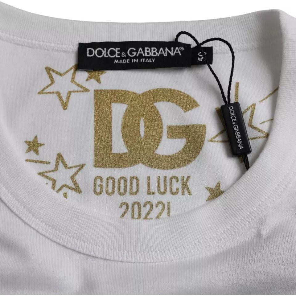 Dolce & Gabbana White Cotton Round Neck Short Sleeves T-shirt Dolce & Gabbana