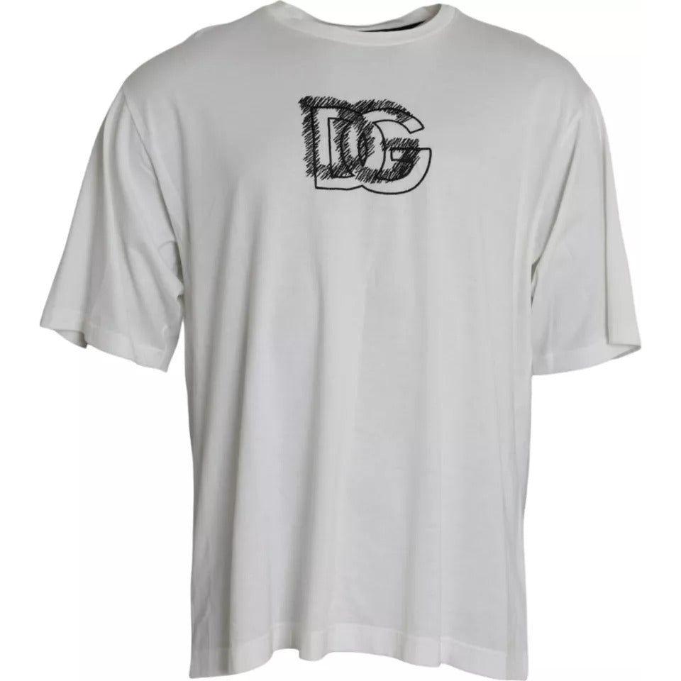 Dolce & Gabbana White Logo Round Neck Short Sleeves T-shirt Dolce & Gabbana