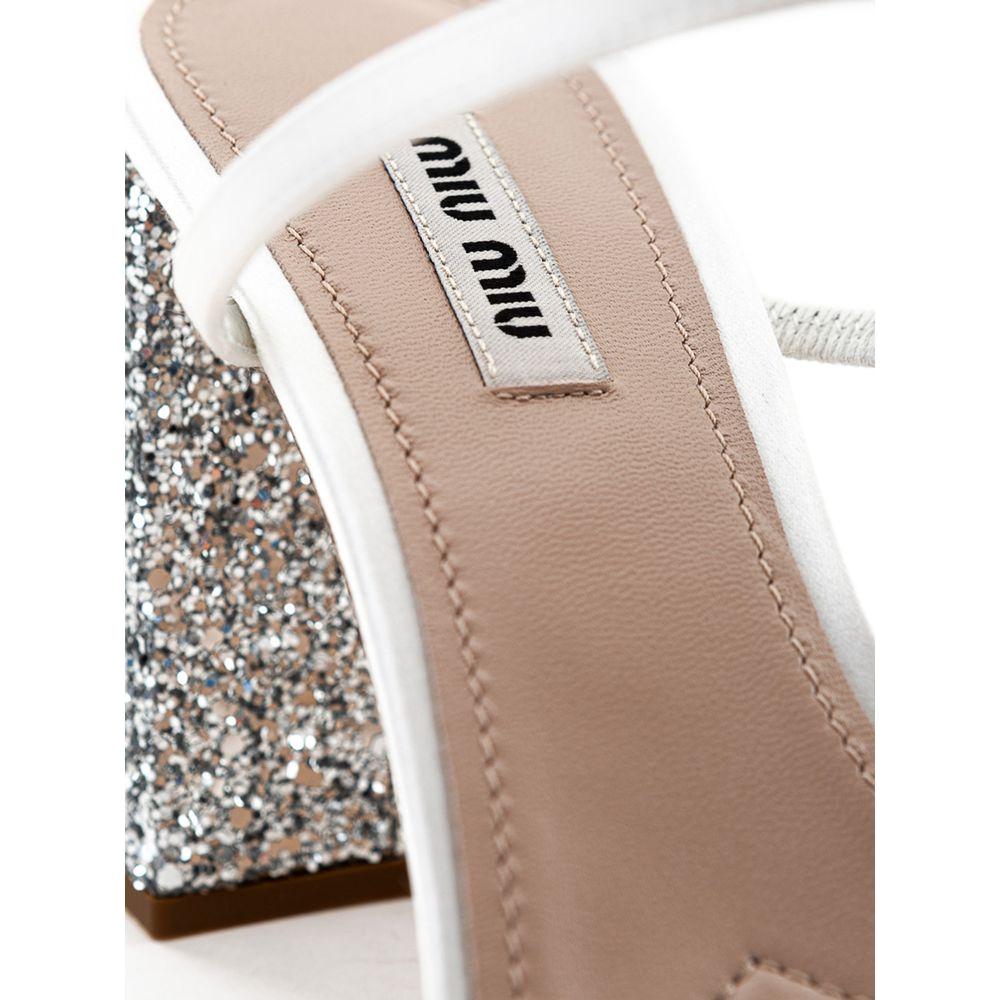 Miu Miu White Silk Sandal Miu Miu