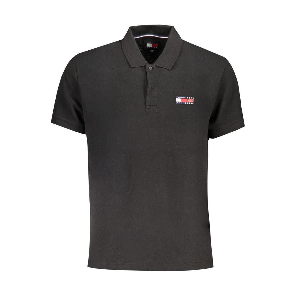 Tommy Hilfiger Black Cotton Polo Shirt Tommy Hilfiger