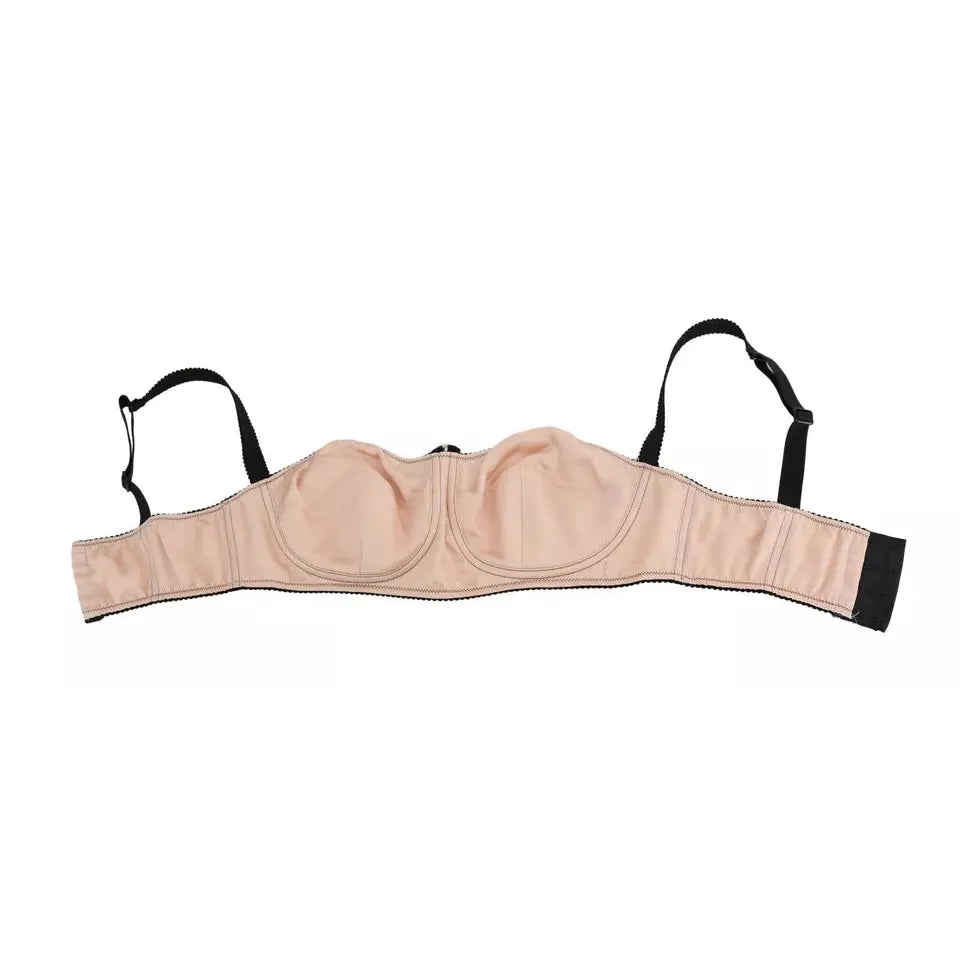 Dolce & Gabbana Black Straps Pink Balconcino Bra