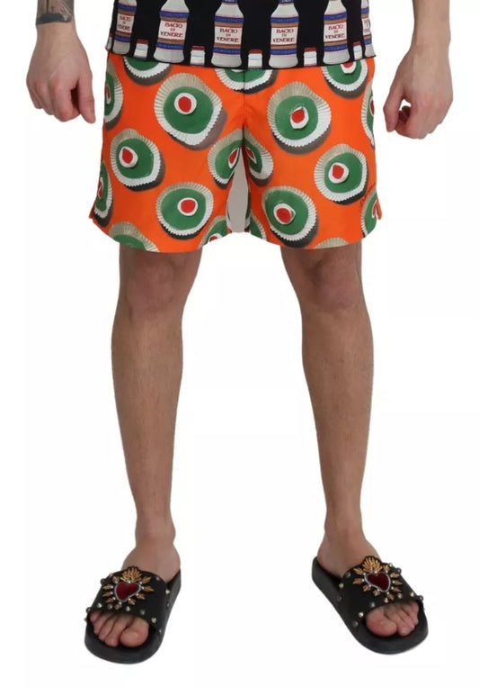 Dolce & Gabbana Orange Cupcake Beachwear Shorts Swimwear Dolce & Gabbana