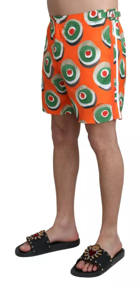 Dolce & Gabbana Orange Cupcake Beachwear Shorts Swimwear Dolce & Gabbana