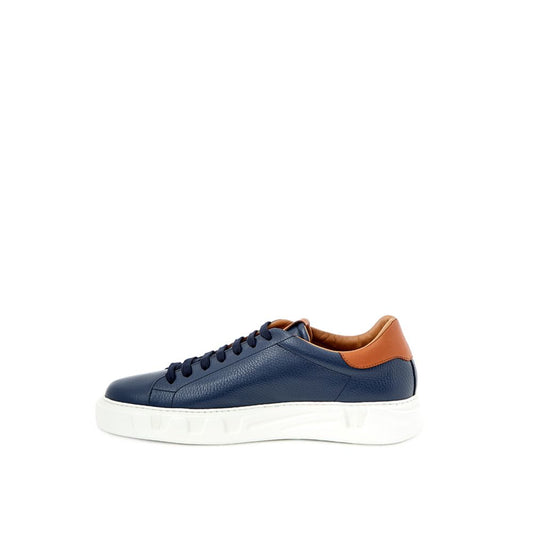 Roberto Cavalli Blue Leather Sneaker Roberto Cavalli