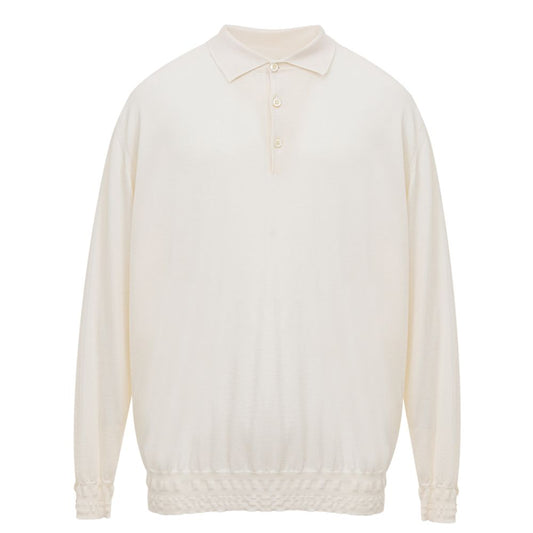 Brioni White Cashemere Polo Shirt Brioni