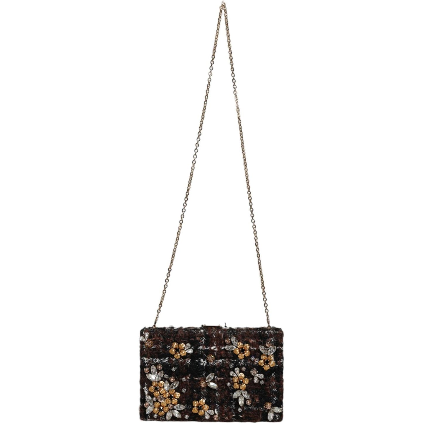 Dolce & Gabbana Multicolor Tweed Floral Clutch Evening Party Purse CrossBody Bag Dolce & Gabbana