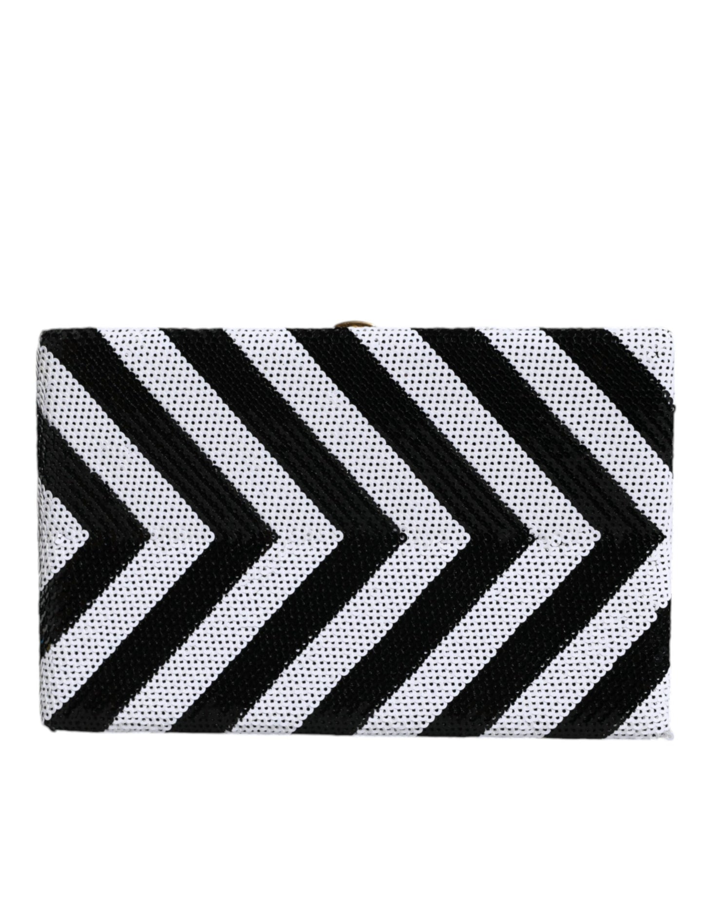 Dolce & Gabbana Black White Gold Frame Clutch Evening Party Purse Bag Dolce & Gabbana