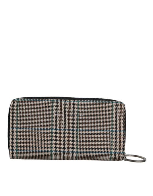 MM6 Maison Margiela Multicolor Houndstooth Continental Zip Around Clutch Wallet MM6 Maison Margiela