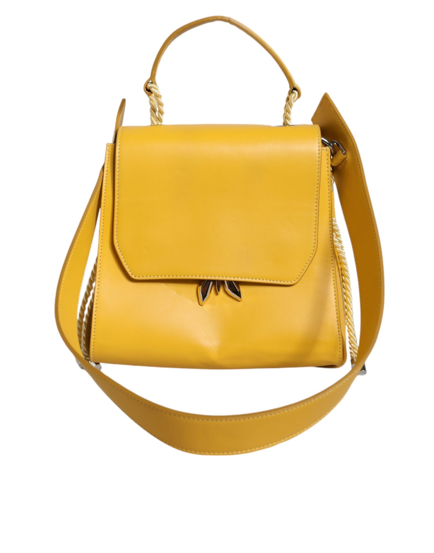 Patrizia Pepe Yellow Leather Shoulder Strap Top Handle Bag Patrizia Pepe