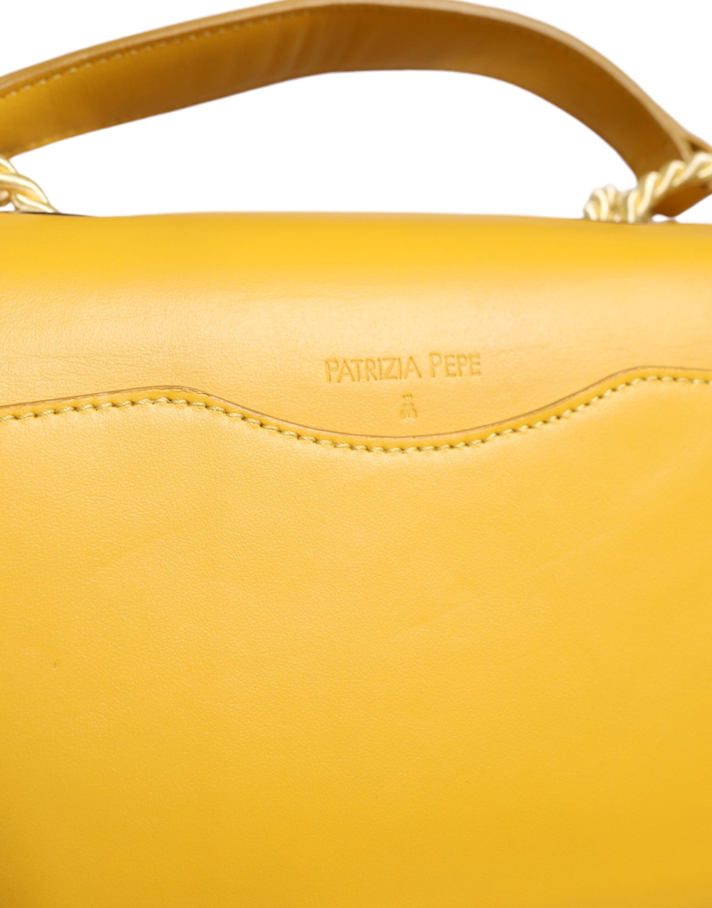 Patrizia Pepe Yellow Leather Shoulder Strap Top Handle Bag Patrizia Pepe