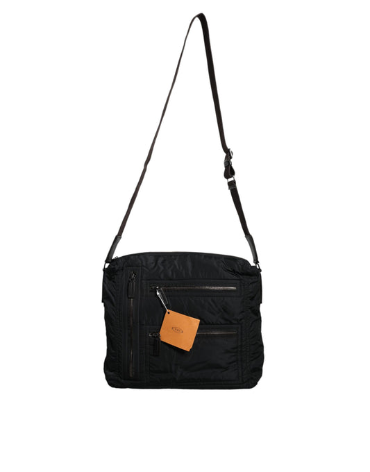 Tod's Black Canvas Pockets Crossbody Strap Shoulder Bag Tod's