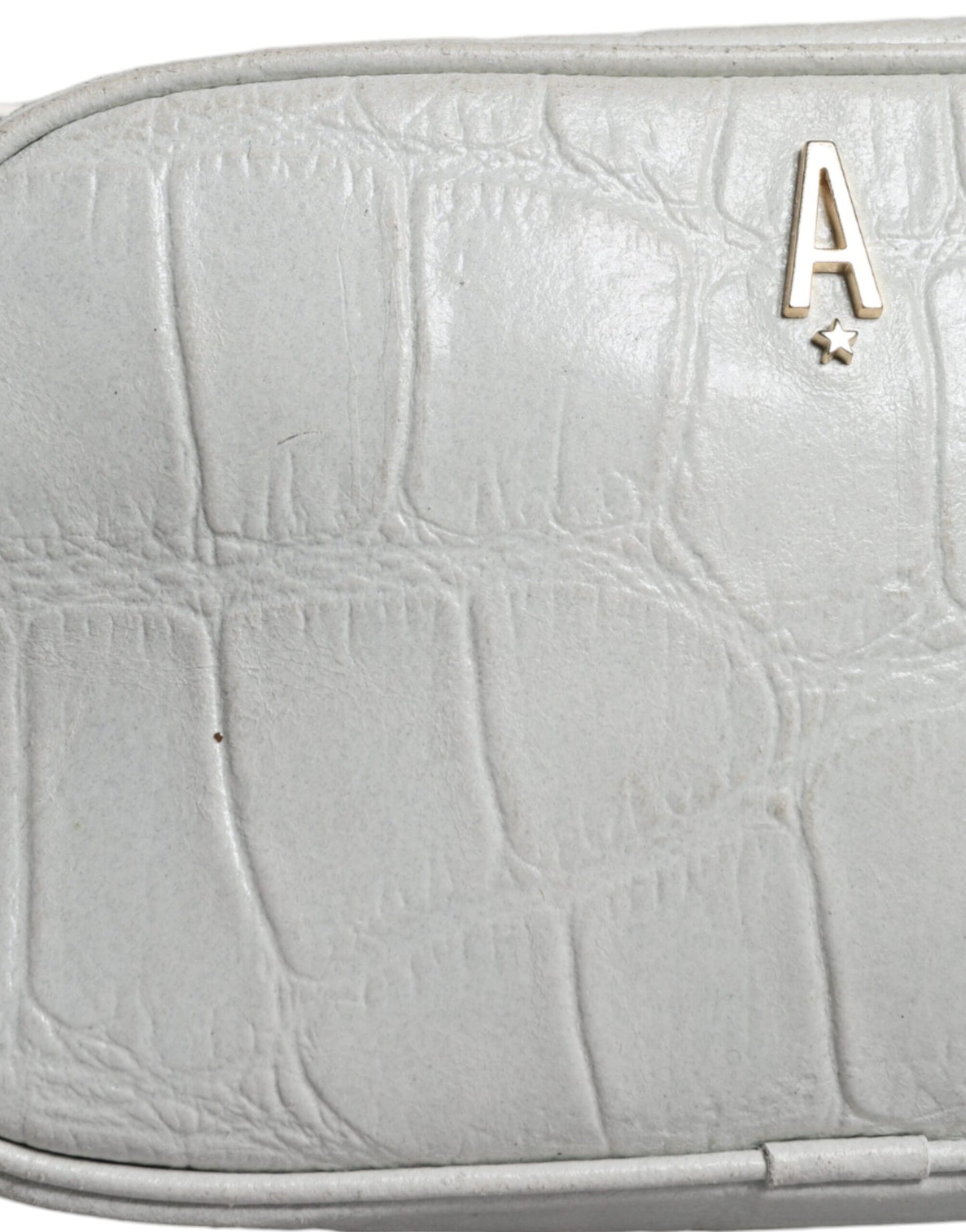 Aniye By White Croc Print Leather Crossbody Sling Bag Aniye By