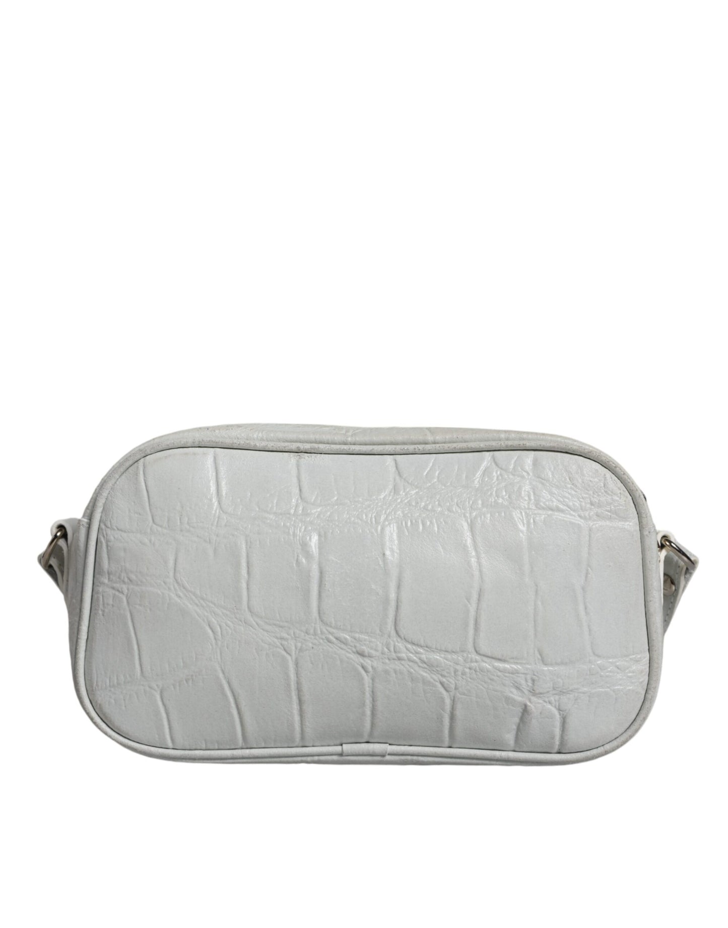 Aniye By White Croc Print Leather Crossbody Sling Bag Aniye By