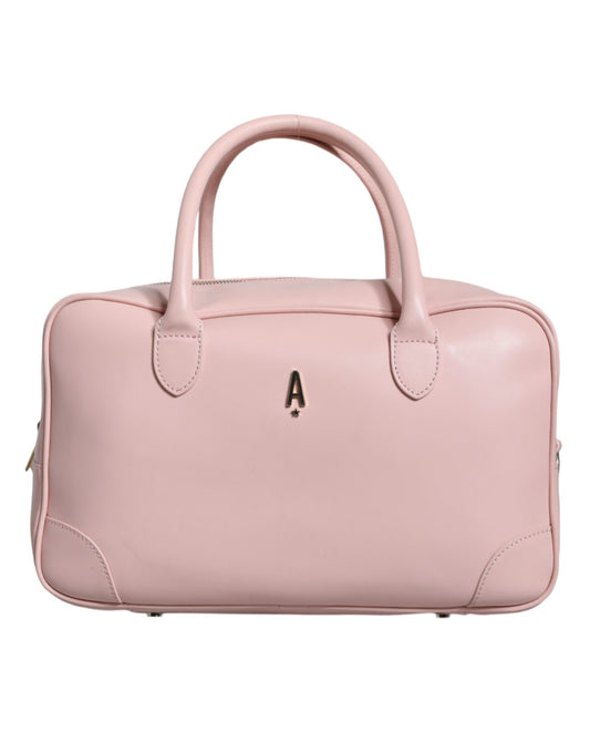 Aniye By Pink Leather Logo Top Handle Duffel Handbag Women Bag Aniye By