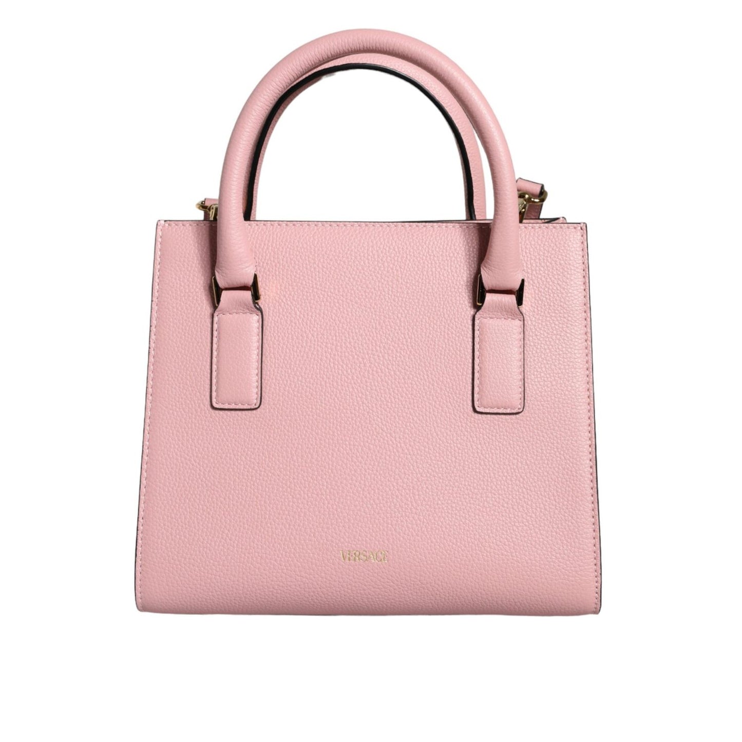 Versace Pink Small Top Handle Grainy Calf Leather Crossbody Bag Versace