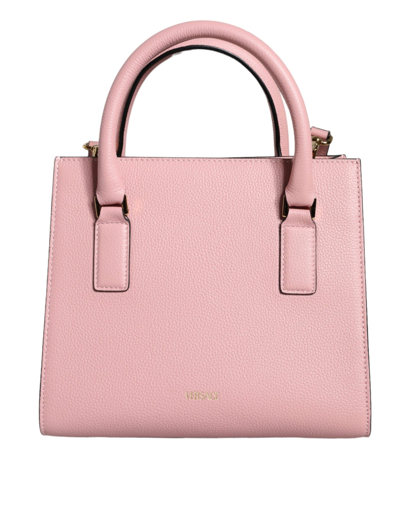 Versace Pink Small Top Handle Grainy Calf Leather Crossbody Bag Versace