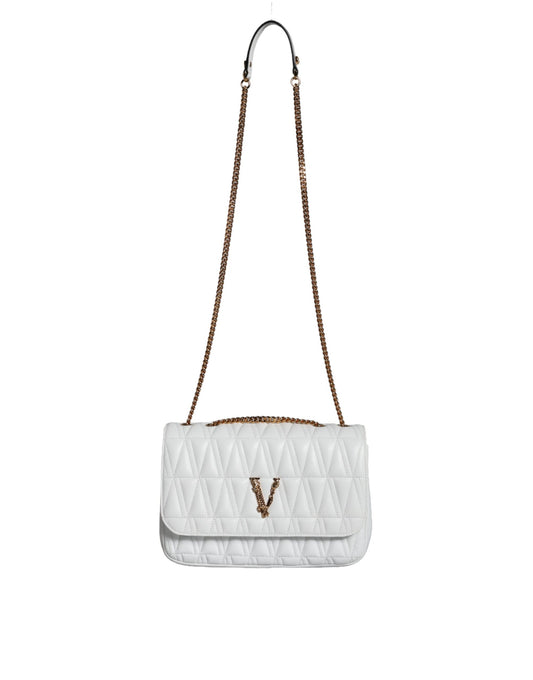 Versace White Mini Nappa Leather Crossbody Shoulder Bag Versace