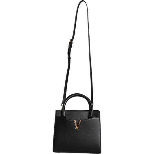 Versace Black Small Leather TopHandle Shoulder Crossbody Bag Versace