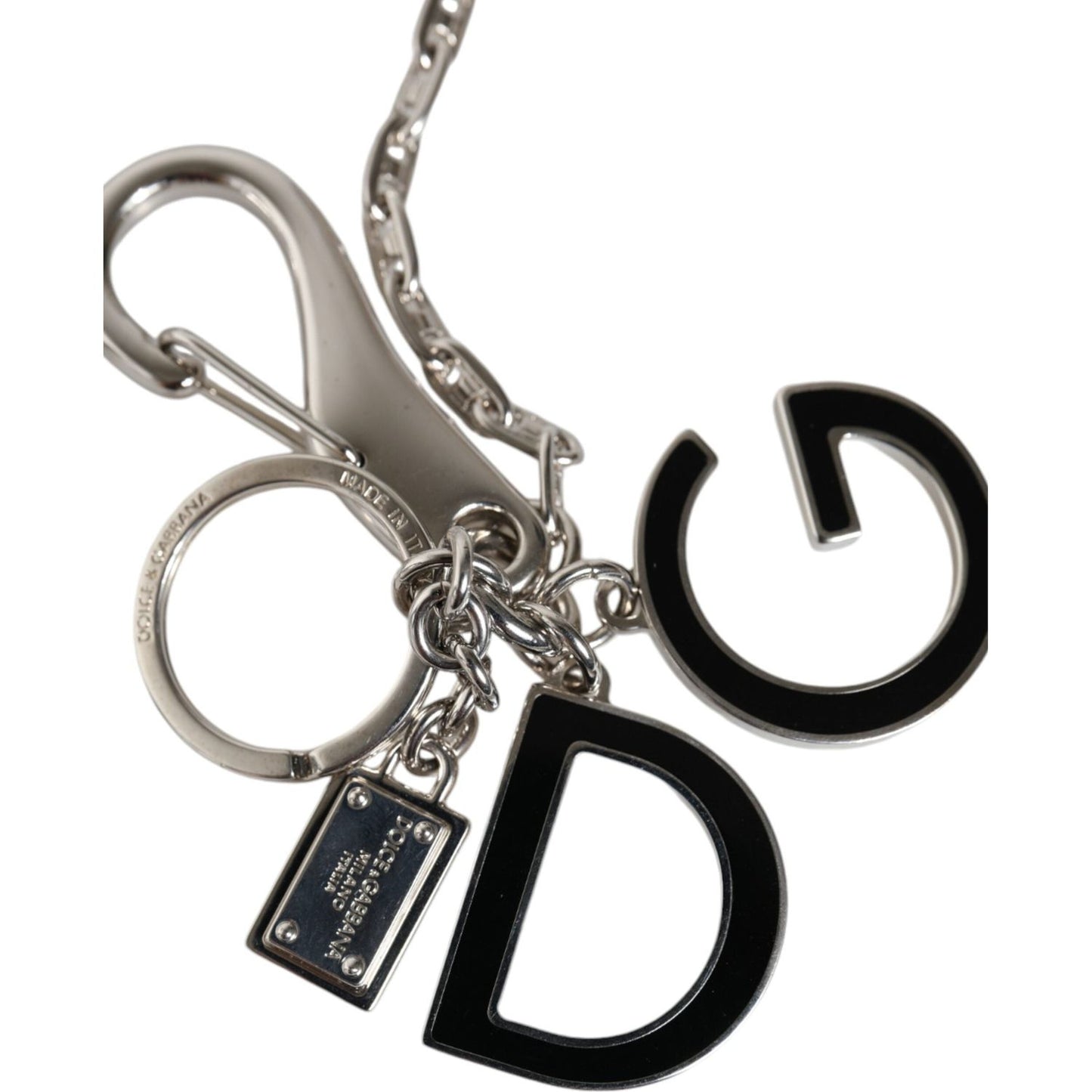 Dolce & Gabbana Silver Tone Metal DG Logo Link Chain Keychain Keyring Dolce & Gabbana