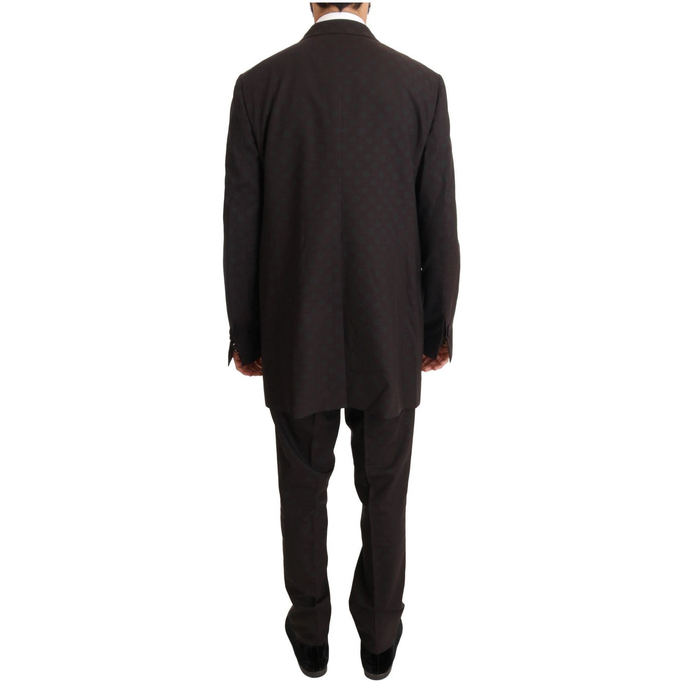 Dolce & Gabbana Elegant Bordeaux Polka Dot Wool Suit Suit Dolce & Gabbana