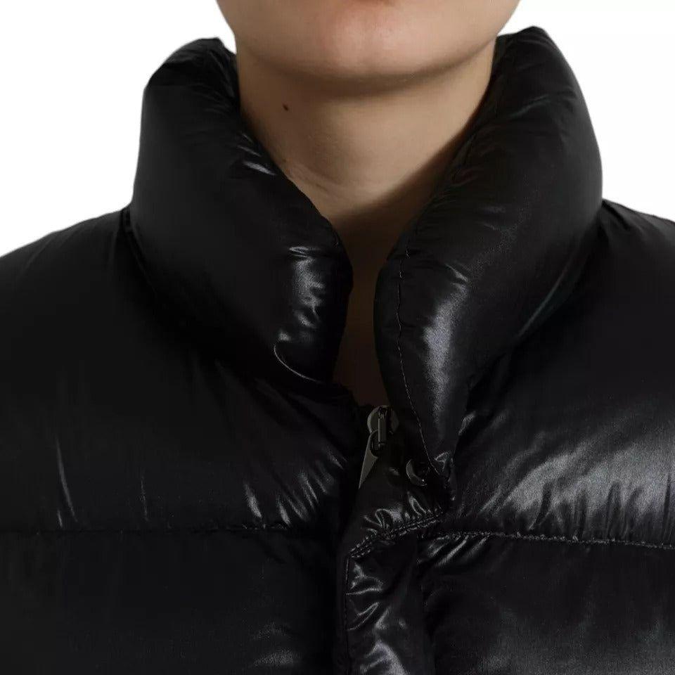 Dolce & Gabbana Black Puffer Quilted Full Zip Coat Jacket Dolce & Gabbana