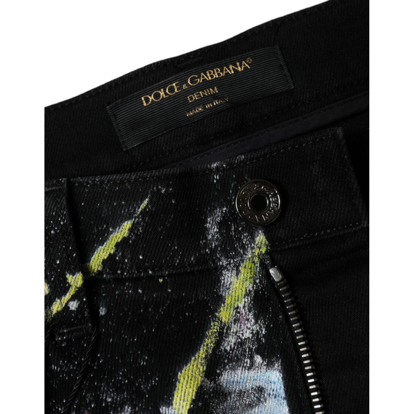 Dolce & Gabbana Multicolor Splatter Paint Cotton Skinny Denim Jeans Dolce & Gabbana