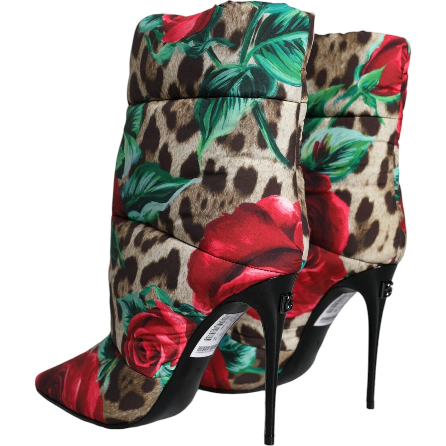 Dolce & Gabbana Multicolor Leopard Rose Mid Calf Boots Shoes Dolce & Gabbana