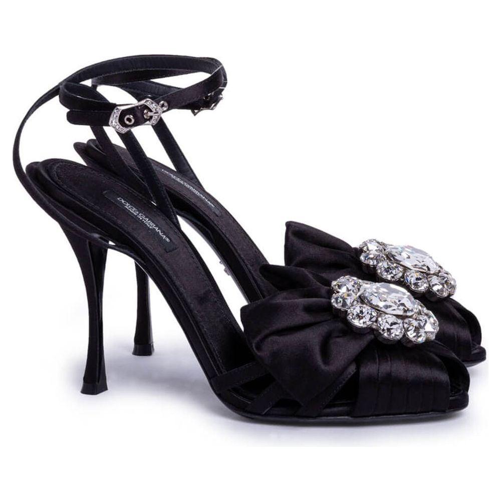 Dolce & Gabbana Black Leather Di Capra Sandal Dolce & Gabbana