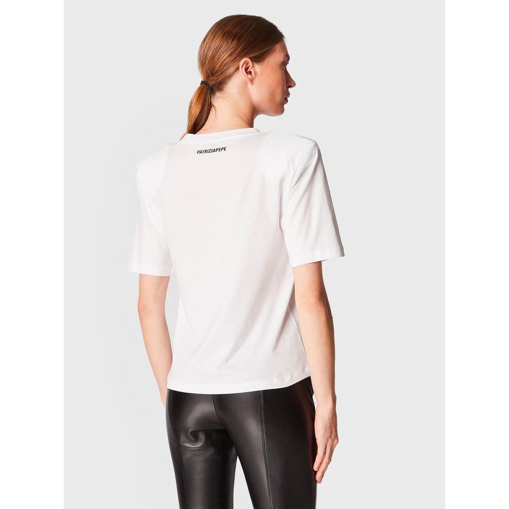 Patrizia Pepe White Cotton Tops & T-Shirt Patrizia Pepe