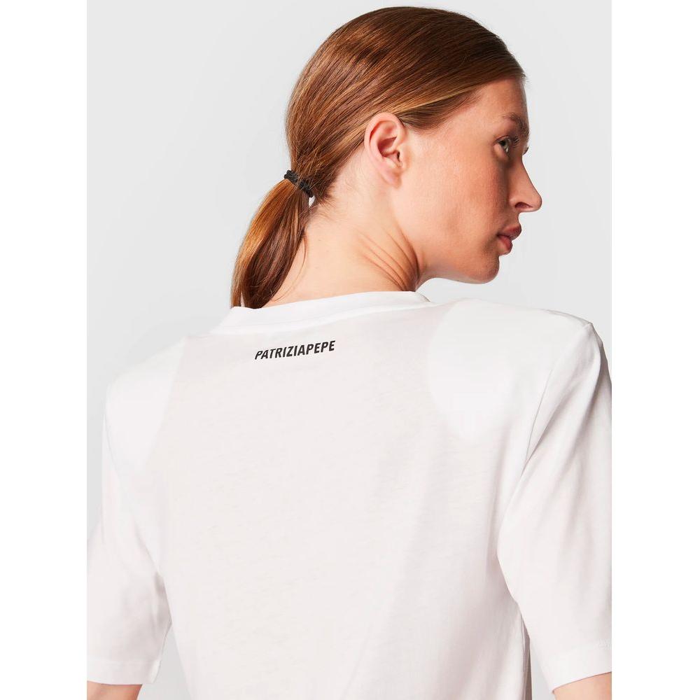 Patrizia Pepe White Cotton Tops & T-Shirt Patrizia Pepe